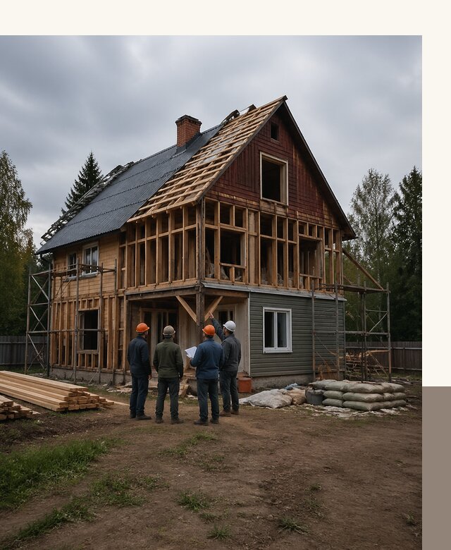 Реконструкция дачного дома в Петергофе под ключ с проектом